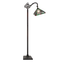 Innes Tiffany-Style 1-Light Mission Reading Floor Lamp 11" Shade