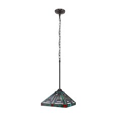 INNES Tiffany-Style 1-Light Mission Ceiling Pendant 12" Shade