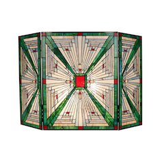 Innes Tiffany-Style 3Pcs Folding Mission Fireplace Screen 45" Wide