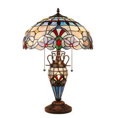 CHLOE Lighting GRENVILLE Victorian-Style Dark Bronze 3 Light Double Lit Table Lamp 16" Wide
