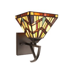 VINCENT Tiffany-Style 1-Light Mission Wall Sconce 6" Shade