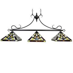 CHLOE Lighting VINCENT Mission Tiffany-Style 3 Light Island Pendant 47" Wide