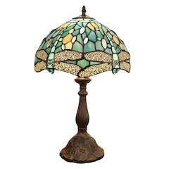 SUNNIVA Dragonfly Tiffany-Style 1-Light Table Lamp 12" Shade