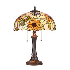 SARAI Floral 2 Light Dark Bronze Table Lamp 16" Wide