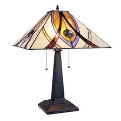Orson Tiffany-Style 2 Light Mission Table Lamp 16" Shade