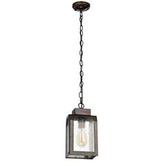 MILTON Industrial-style 1 Light Antique Gold Mini Pendant 12" Wide