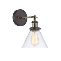 MANETTE Industrial-style 1 Light Rubbed Bronze Wall Sconce 7" Wide