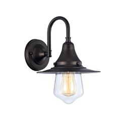 MANETTE Industrial-style 1 Light Rubbed Bronze Wall Sconce 9" Wide