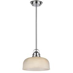 LUCIE Industrial-style 1 Light Chrome Finish Ceiling Mini Pendant 11" Wide