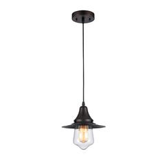 MANETTE Industrial-style 1 Light Rubbed Bronze Ceiling Mini Pendant 9" Shade