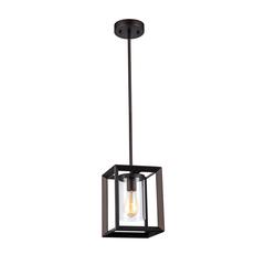 CHLOE Lighting IRONCLAD Industrial-style 1 Light Rubbed Bronze Ceiling Mini Pendant 7" Shade