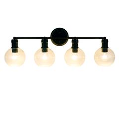 CHLOE Lighting OXA Transitional Matt Black 4 Light Black Vanity Bath Light 30" Wide