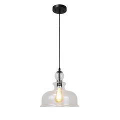 CHLOE Lighting TILIAN Transitional Matt Black 1 Light Ceiling Pendant 12" Wide