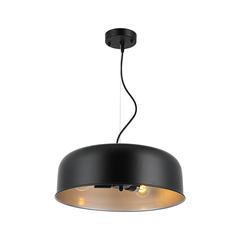 CHLOE Lighting IRONCLAD Contemporary-Style 3 Light Black and Silver Ceiling Pendant 16" Wide