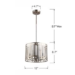 AVERY Industrial 4 Lights Antique Silver Ceiling Pendant 12" Wide