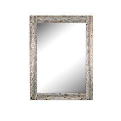 Chloe'S Reflection Seashell Finish Rectangular Framed Wall Mirror 32" Height