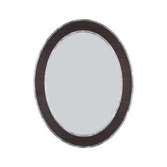 CHLOE's Reflection Vertical Hanging Black-Wood Finish Oval Framed Wall Mirror 35" Height