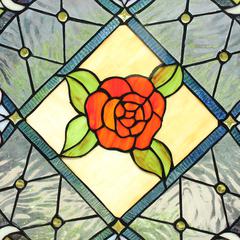 CHLOE Lighting ENCHANTED Tiffany-Style Floral Stained Glass Window Panel 25" Height