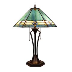 Hyland Geometric Style 2-Light Table Lamp 18" Shade