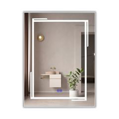 CHLOE Lighting LUMINOSITY, Back Lit Rectangular TouchScreen LED Mirror 3 Color Temperatures 3000K-6000K 32" Height