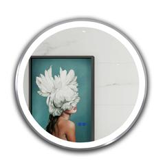 CHLOE Lighting LUMINOSITY- Embedded Round TouchScreen LED Mirror 3 Color Temperatures 3000K-6000K 24" Wide