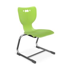 Hierarchy Cantilever School Chair,  16" Height, Chrome Frame, Lime Shell