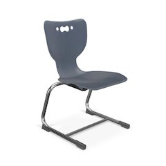Hierarchy Cantilever School Chair,  16" Height, Chrome Frame, Navy Shell