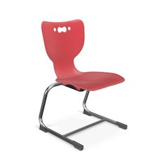 Hierarchy Cantilever School Chair, 16" Height, Chrome Frame, Red Shell