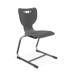 Hierarchy Cantilever School Chair,  18" Height, Chrome Frame, Black Shell