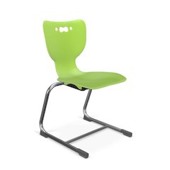 Hierarchy Cantilever School Chair, 18" Height, Chrome Frame, Lime Shell