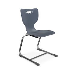 Hierarchy Cantilever School Chair,18" Height, Chrome Frame, Navy Shell