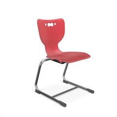 Hierarchy Cantilever School Chair, 18" Height, Chrome Frame, Red Shell