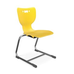 Hierarchy Cantilever School Chair,  18" Height, Chrome Frame, Yellow Shell
