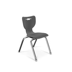 Hierarchy School Chair, 4-Leg, 14" Height, Chrome Frame, Black Shell