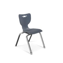 Hierarchy School Chair,  4-Leg, 14" Height, Chrome Frame, Navy Shell