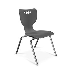 Hierarchy School Chair, 4-Leg, 16" Height, Chrome Frame, Black Shell