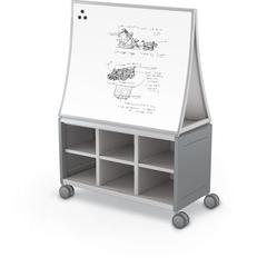 Compass Cabinet - Maxi H1 -Cubbies / Casters / Ogee Board - Cool Grey