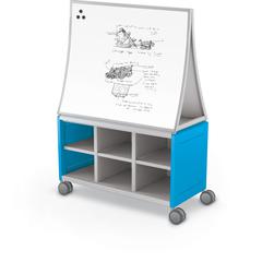 Compass Cabinet - Maxi H1 -Cubbies / Casters / Ogee Board - Blue
