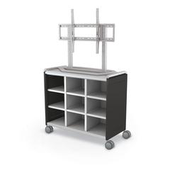 Compass Cabinet - Maxi H2 -Cubbies / Casters / TV Mount- Black