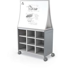 Compass Cabinet - Maxi H2 -Cubbies / Casters / Ogee Board - Cool Grey