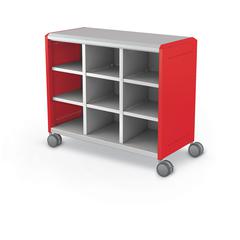 Compass Cabinet - Maxi H2 -Cubbies / Casters - Red