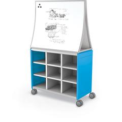 Compass Cabinet - Maxi H2 -Cubbies / Casters / Ogee Board - Blue