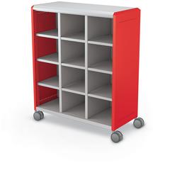 Compass Cabinet - Maxi H3 -Cubbies / Casters- Red