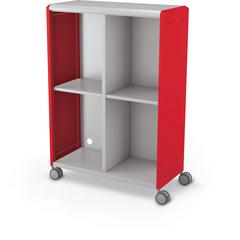 Compass Cabinet - Grande -Cubbies / Casters- Red