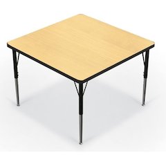Activity Table - 36" Square - Fusion Maple Top Surface - Black Edgeband