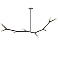 8LT Incandescent Horiz Pendant, MB / AGB