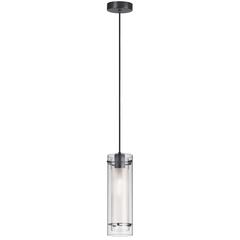 1LT Incandescent Pendant,  MB with CLR/FR Glass
