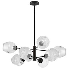 8LT Chandelier, MB, Clear Glass