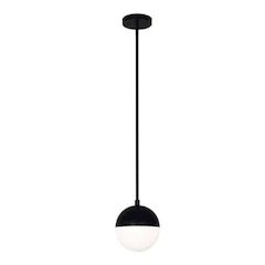 1LT Halogen Pendant, MB, WH Opal Glass