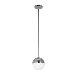 1LT Halogen Pendant, PC, WH Opal Glass